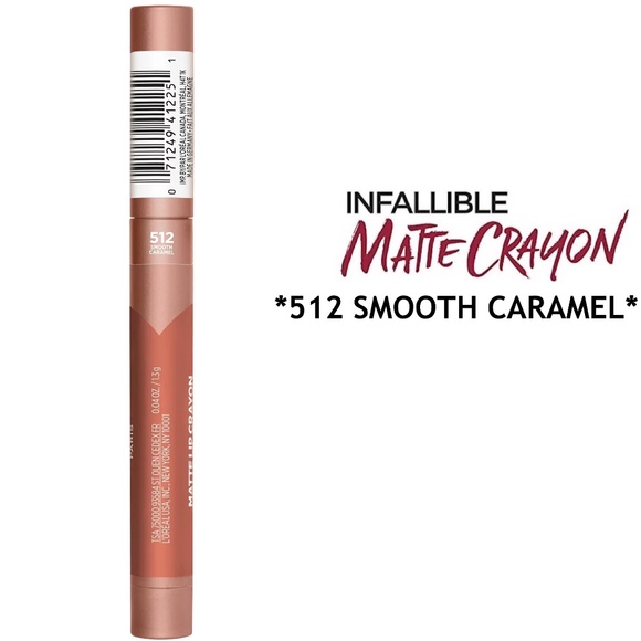 💖5/$25💖 L'Oreal Infallible Matte Lip Crayon - 512 Smooth Caramel SEALED - Picture 4 of 4